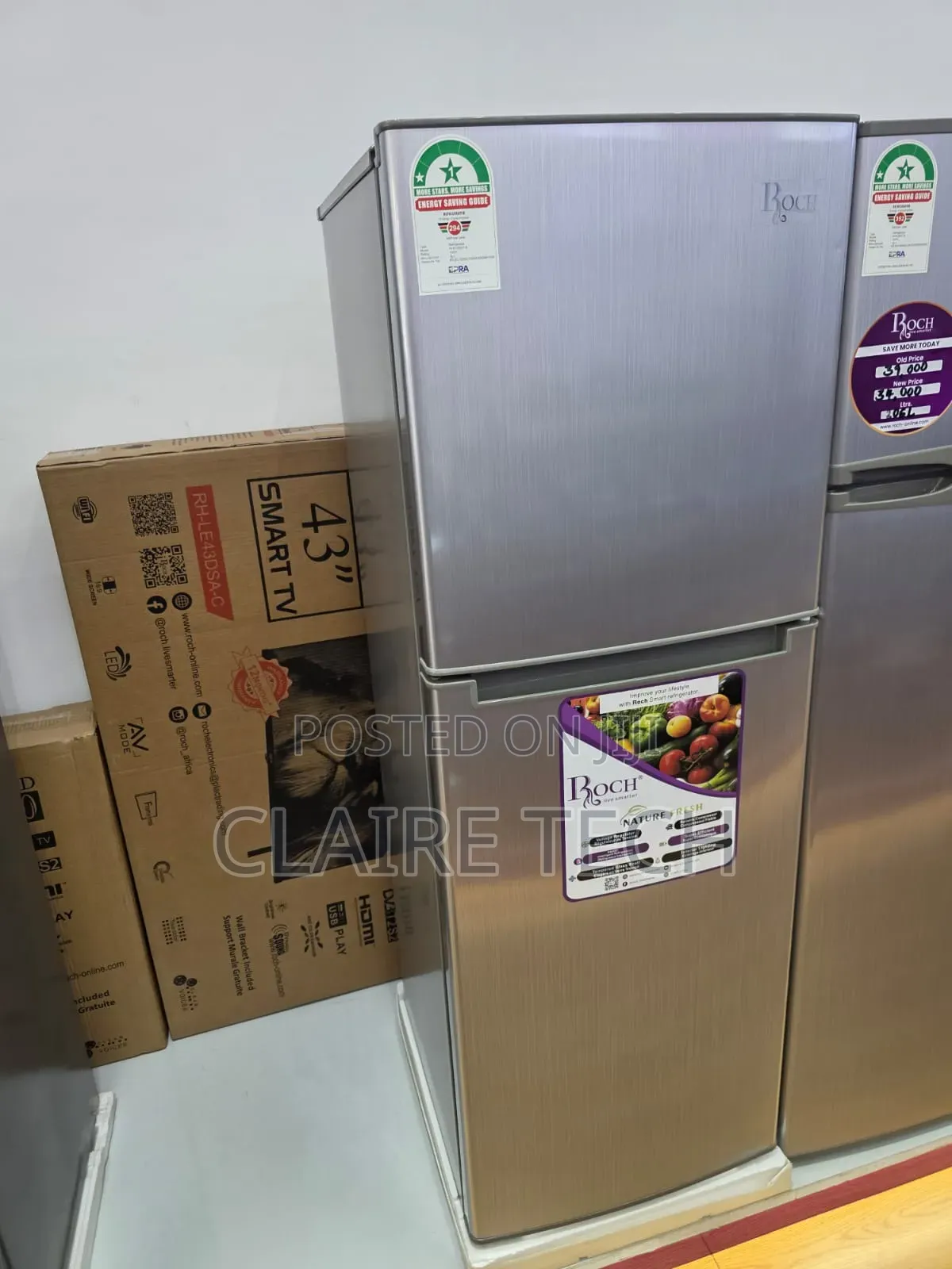 Roch RFR-180-DT-B 134L Double Door Refrigerator