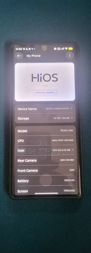 Tecno Camon 40 Pro 4G 256 GB Blue