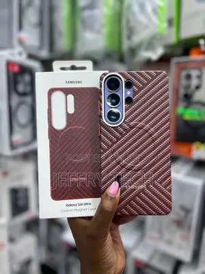 Red Samsung Galaxy S26 Ultra Carbon Case Featuring a Carbon Fiber