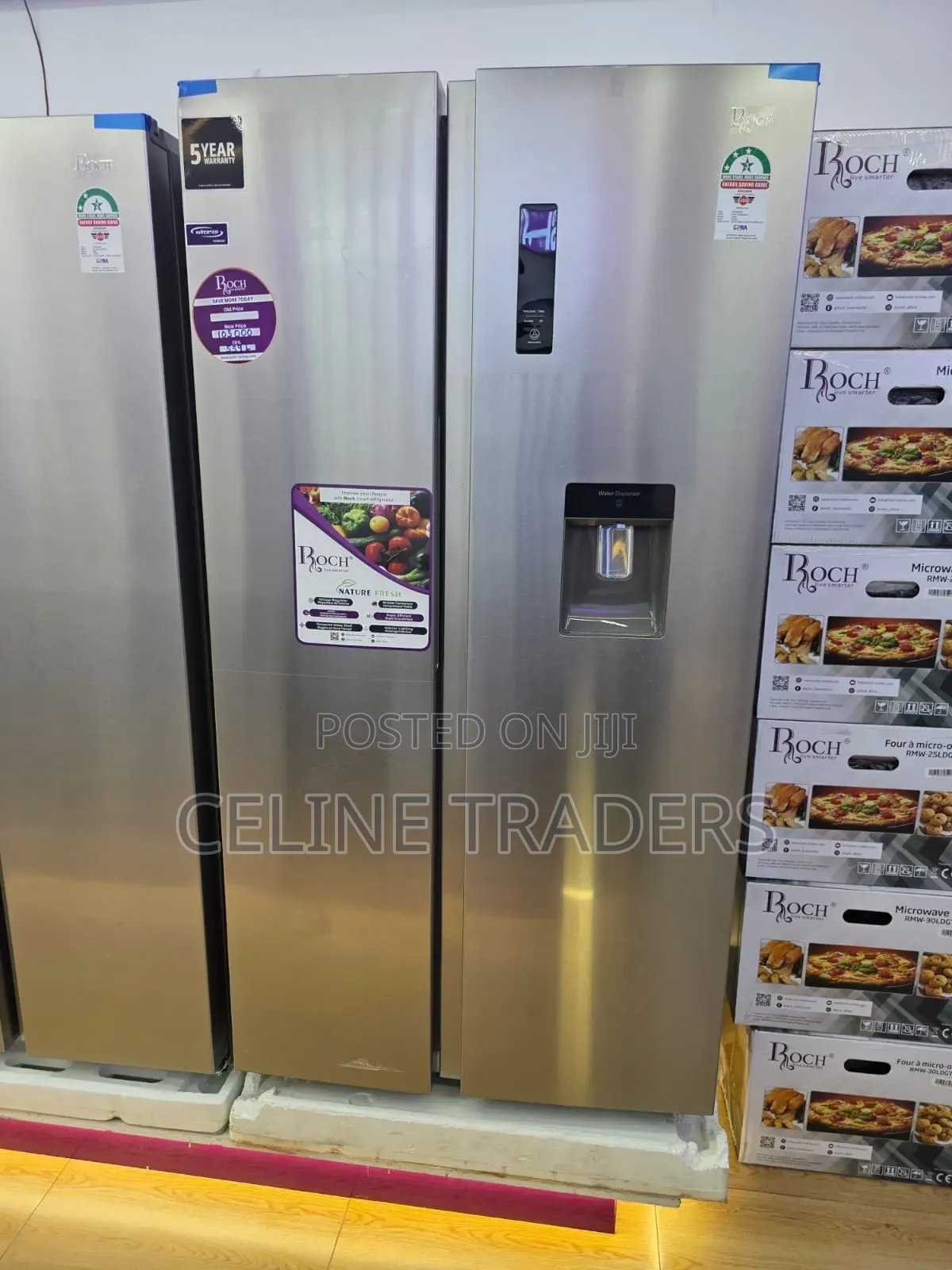 Roch 559L Side by Side Refrigerator With Dispenser