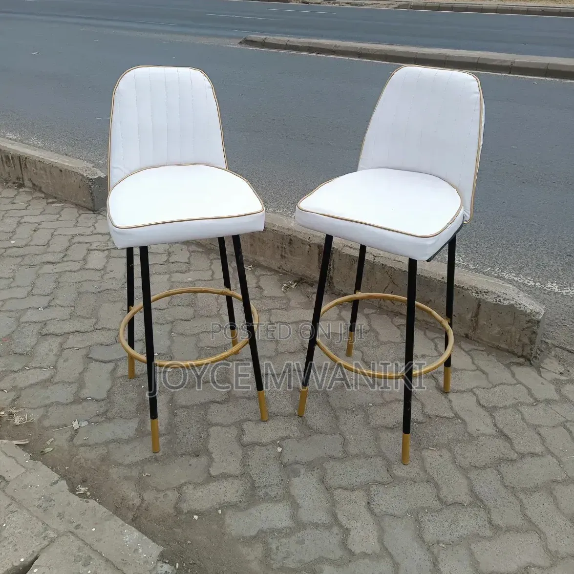 Modern High Counter Chairs, White 