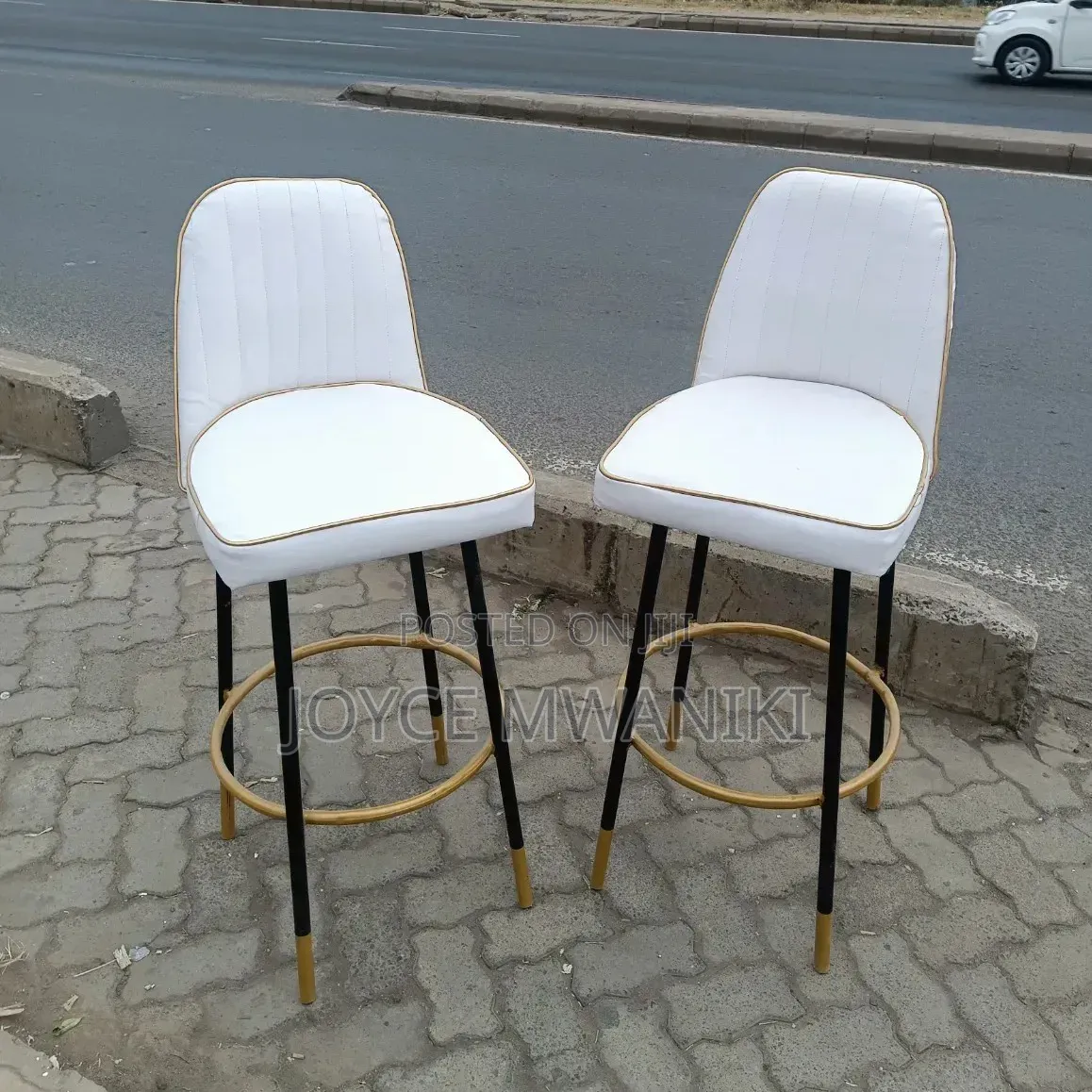 Modern High Counter Chairs, White 