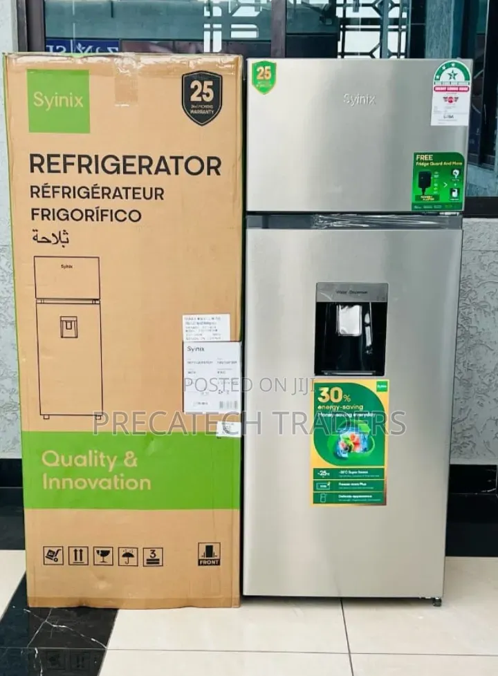 Syinix 210L Double Door Fridge With Water Dispenser