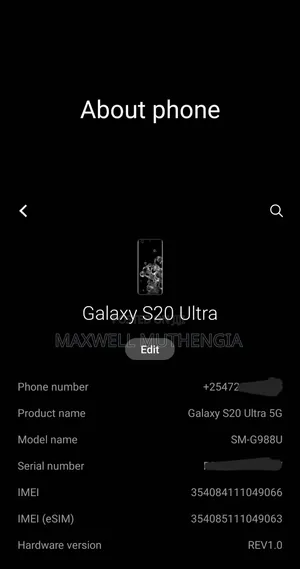 Samsung Galaxy S20 Ultra 5G 128 GB Black