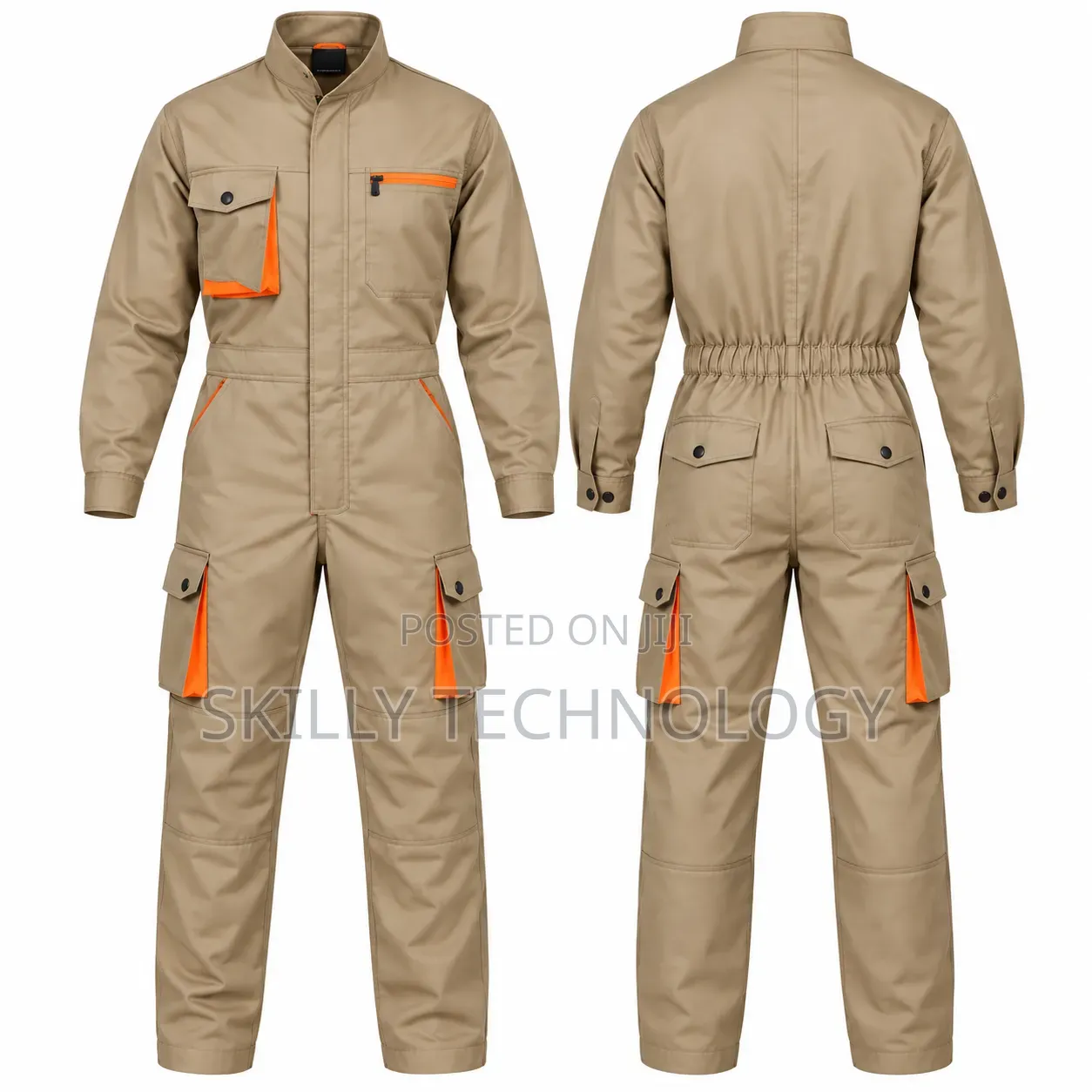 Beige Cargo Overall