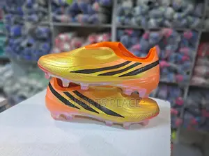 New Adidas F50 Hyperfast Laceless - Orange Gold Football Boots