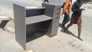 Classic White Grey Office Receptionist Desk