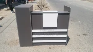 Classic White Grey Office Receptionist Desk