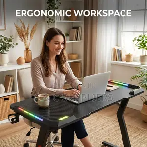 Black Imported Gamer Desk With Led