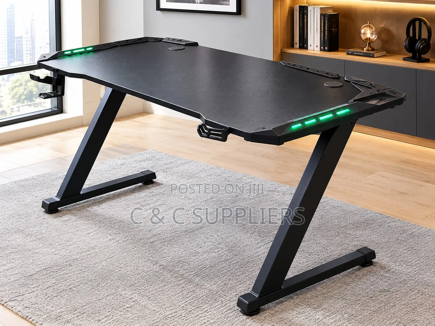 Black Imported Gamer Desk With Led