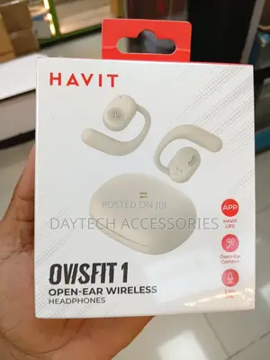 The Havit Ovisfit 1 (OWS914) Open-Ear Wireless Headphones in Beige
