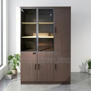 3-Door Brown Wooden Cabinet