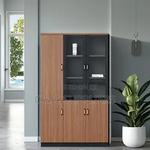 3-Door Brown Wooden Cabinet