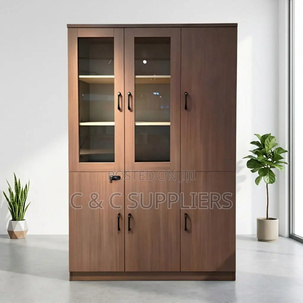 3-Door Brown Wooden Cabinet