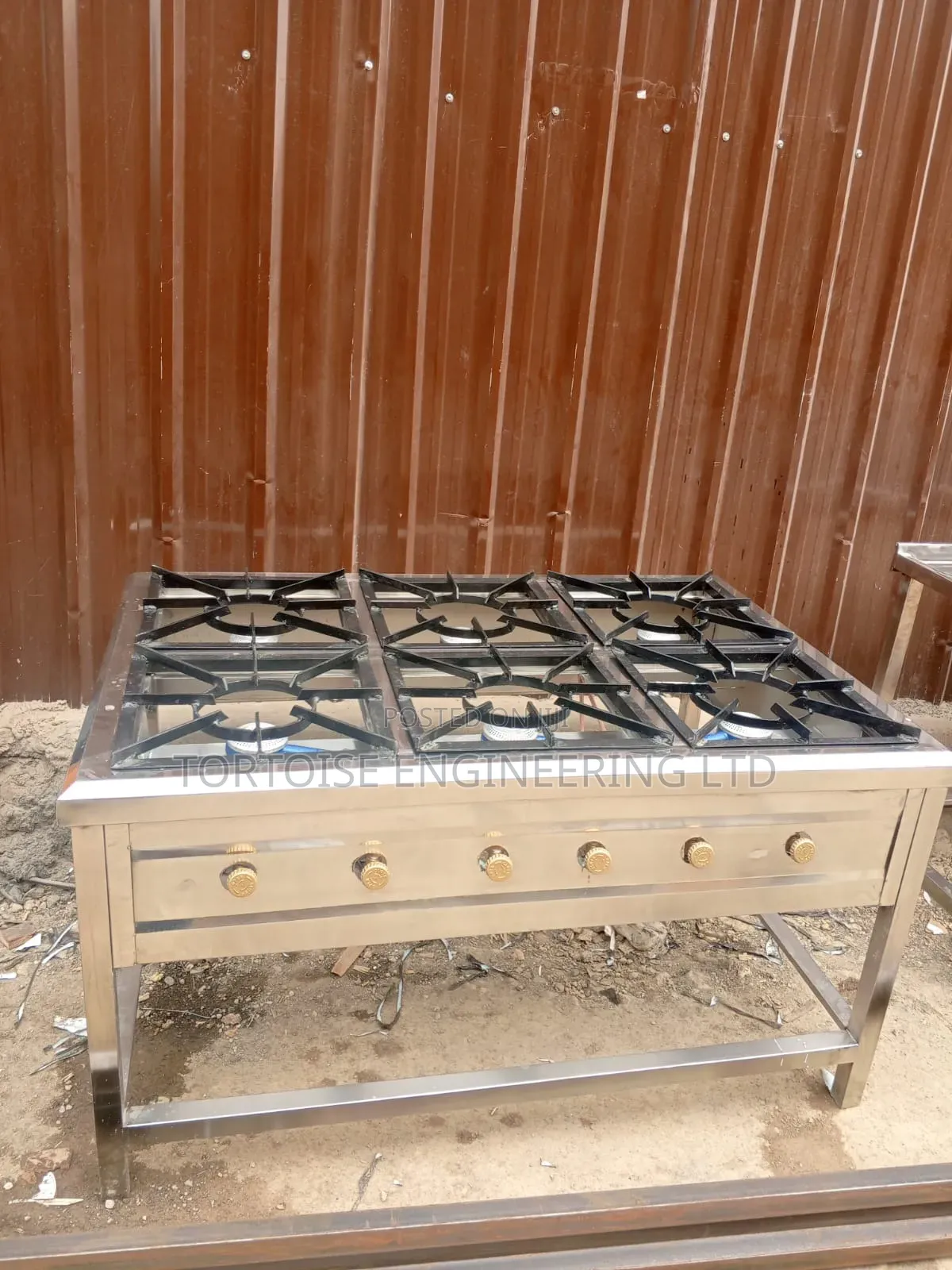 Stainless Steel Commercial 6 Burner Gas Cooker Size 1300mm by 900mm