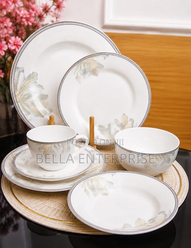 36 PCS High Quality Ceramic Dinner Set Still Available White Flowered