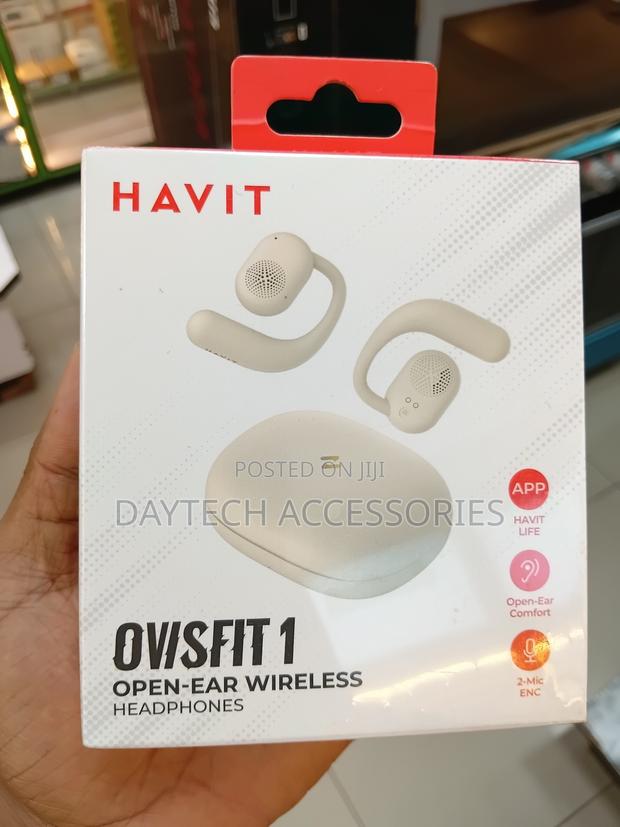 Havit OSW-914 Open Ear Wireless Black/Beige Earbuds - thumbnail 2