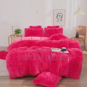 Maroon/ Pink 6pc Complete Fluffy Duvet Set (6x7) /Duvet, Sheet Cases
