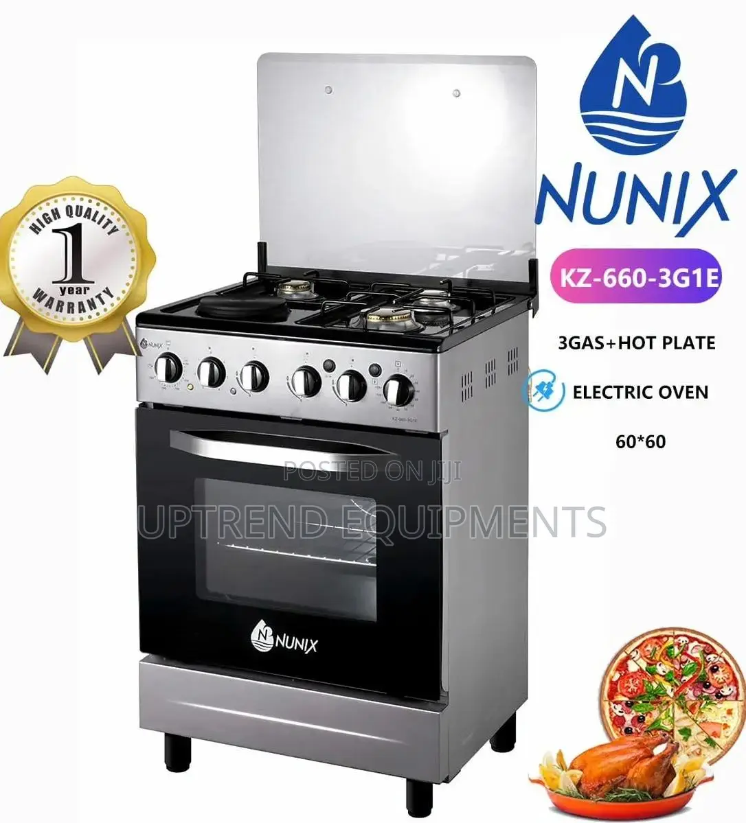 Nunix Standing Cooke 3 Gas (+ Electric Burner and Oven