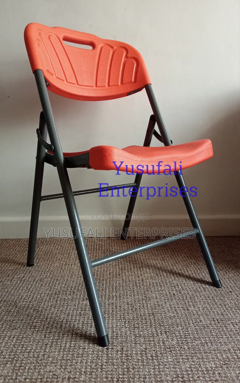 Foldable Chair, Heavy Duty, Plastic Body Metal Frame.