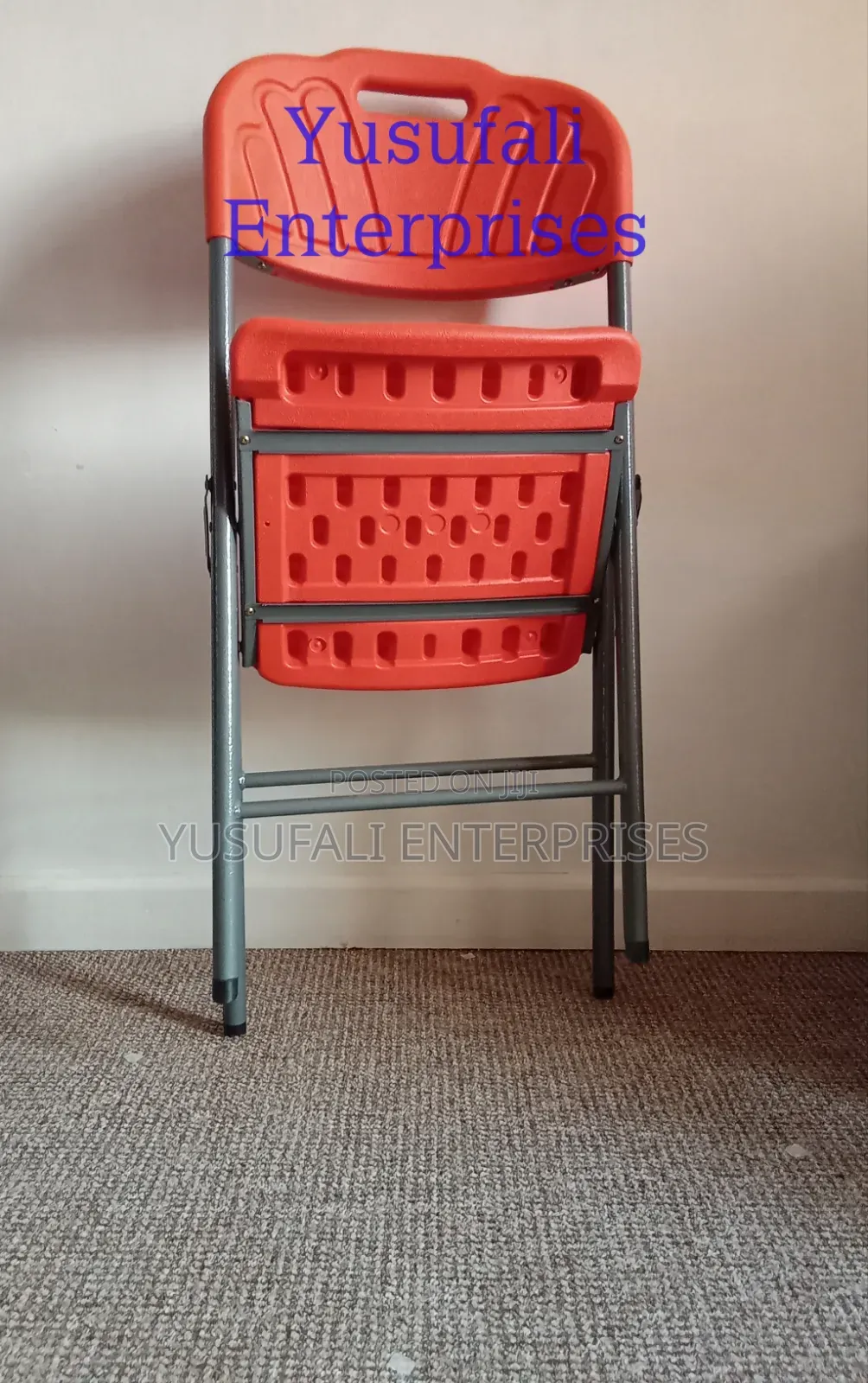 Foldable Chair, Heavy Duty, Plastic Body Metal Frame.