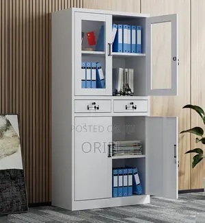 2-Door Office Storage Unit – Secure Modern Filing Storage Cabinet
