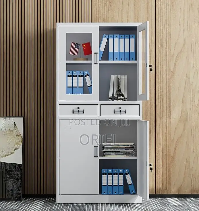 2-Door Office Storage Unit – Secure Modern Filing Storage Cabinet