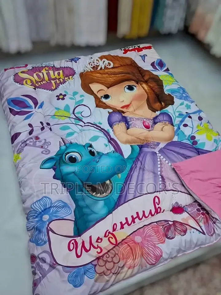 Complete 4pc Kids Cartoon Duvet Set 4x6 (Duvet, Sheet Pillowcases)