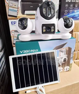 V380 Pro 8MP 4G LTE Solar-Powered Quad Lens 4 Lenses PTZ Camera