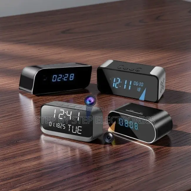 Discreet Indoor Monitor WiFi Alarm Table Clock Hidden Spy Camera