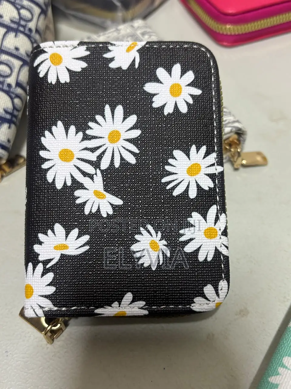 Black Flowered Cardholder