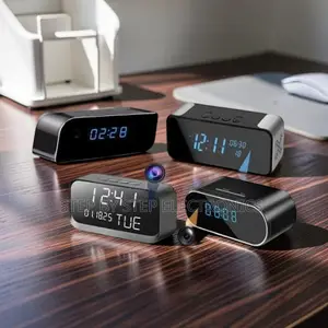 Compact Home Recorder WiFi Alarm Table Clock Hidden Spy Camera