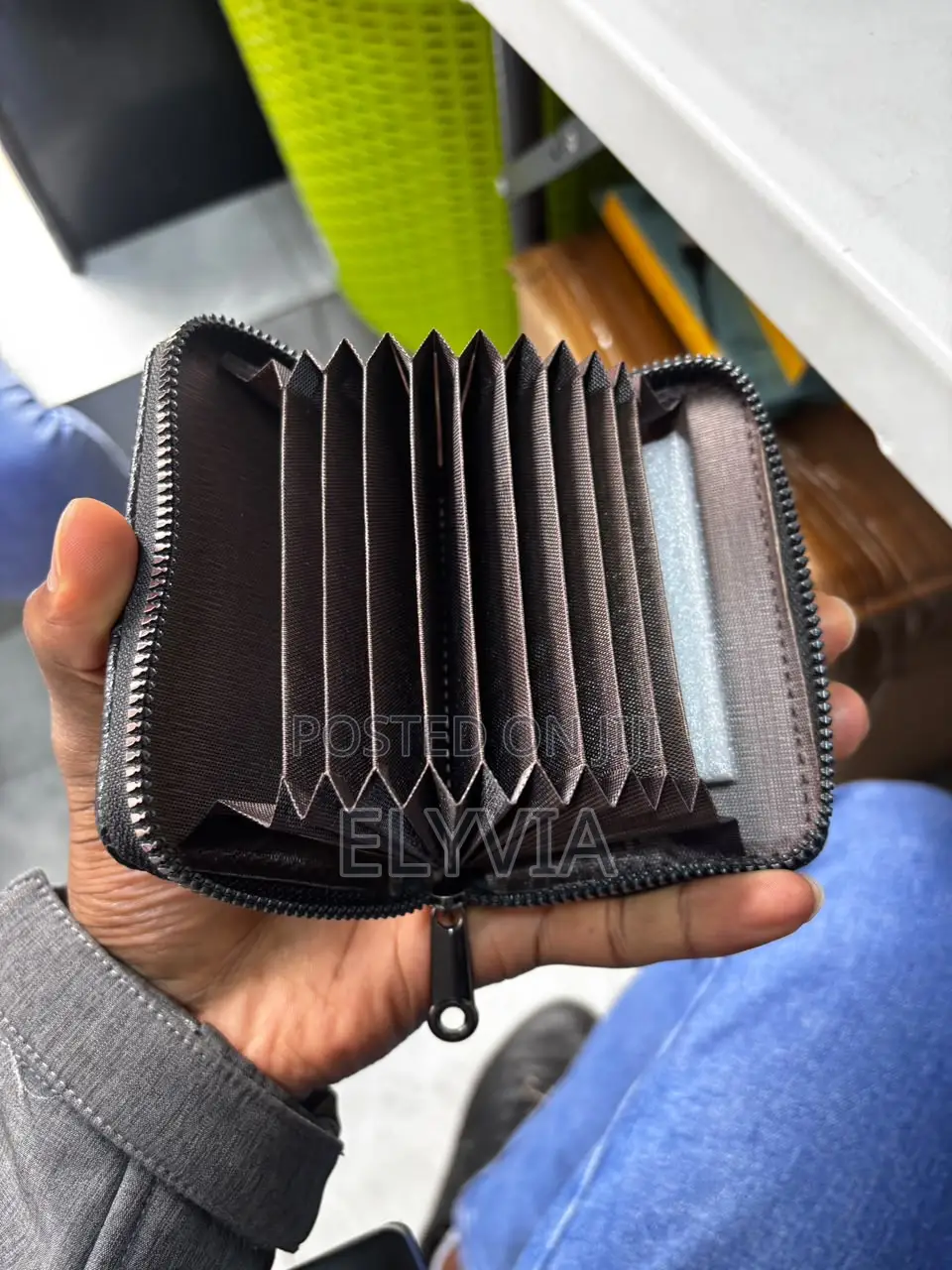 Black Flowered Cardholder