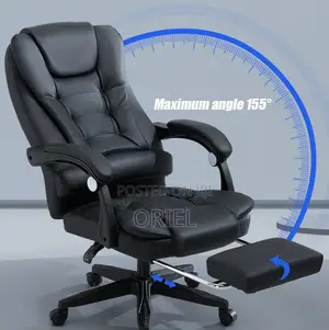 Executive Office Leather Seat With Footrest – Premium Reclining Chair