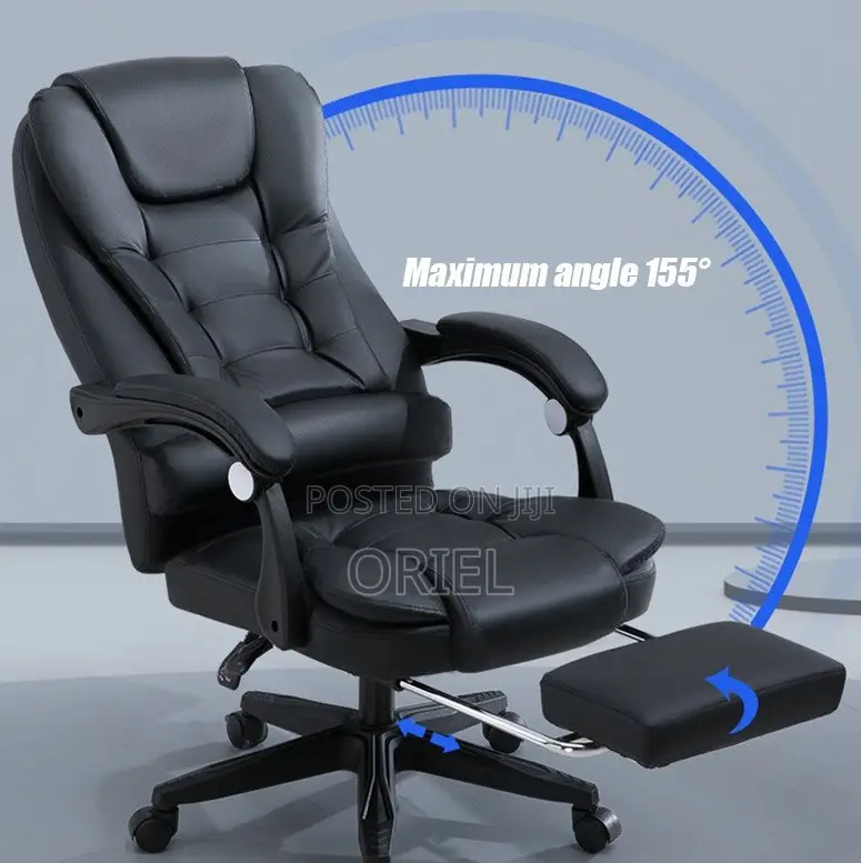 Executive Office Leather Seat With Footrest – Premium Reclining Chair