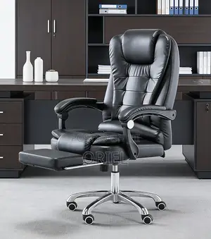 Executive Office Leather Seat With Footrest – Premium Reclining Chair