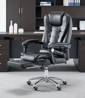 Executive Office Leather Seat With Footrest – Premium Reclining Chair