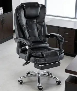 Executive Office Leather Seat With Footrest – Premium Reclining Chair