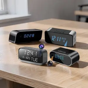Digital Room Surveillance WiFi Alarm Table Clock Hidden Spy Camera