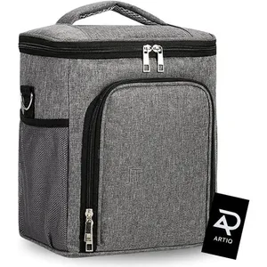 22x18x26cm Side Pocket Top and Front Zip Insulated Food Bag
