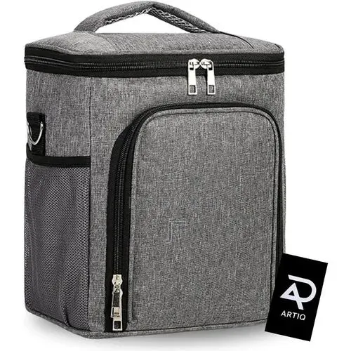22x18x26cm Side Pocket Top and Front Zip Insulated Food Bag