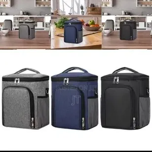 22x18x26cm Side Pocket Top and Front Zip Insulated Food Bag