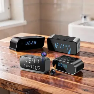 Clear Video Watcher WiFi Alarm Table Clock Hidden Spy Camera