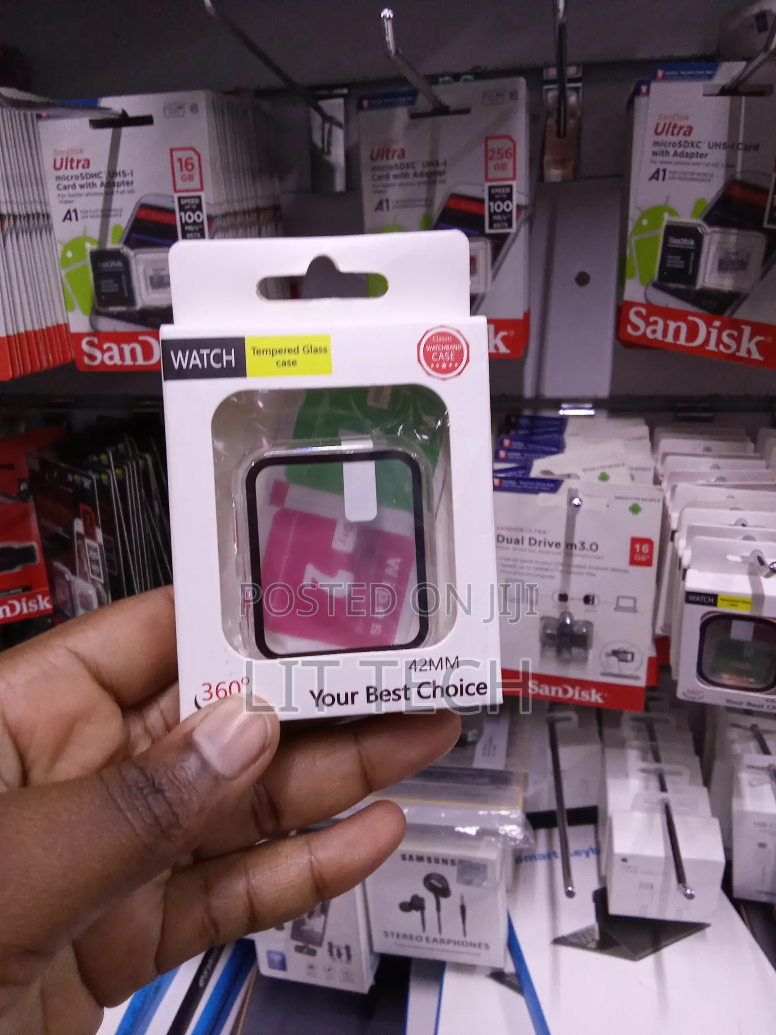 (Clear) 42mm Integrated Tempered Glass Bumper Case