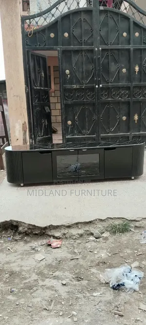 Black TV Stand With Marble Top Available for Pickup Pay on Delivery