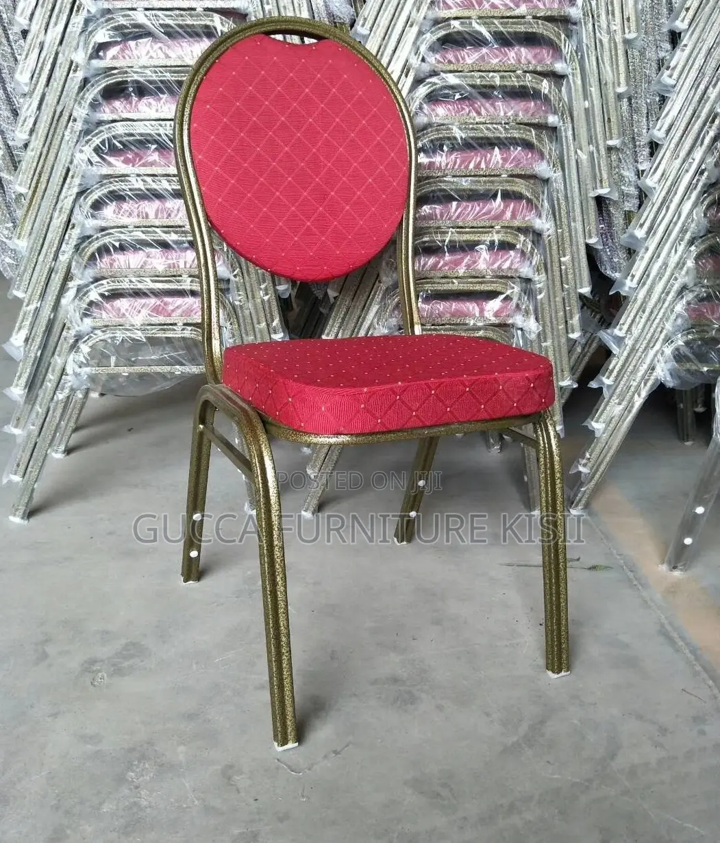 Red Round Back Stackable Events Chair