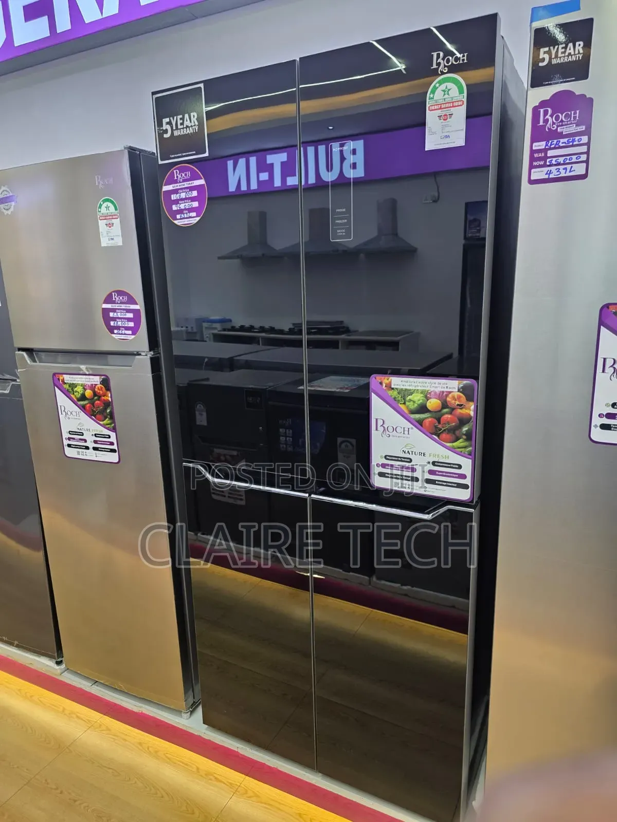 Roch 439L Side by Side 4 Door Refrigerator