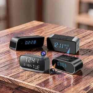 HD Remote Monitor WiFi Alarm Table Clock Hidden Spy Camera