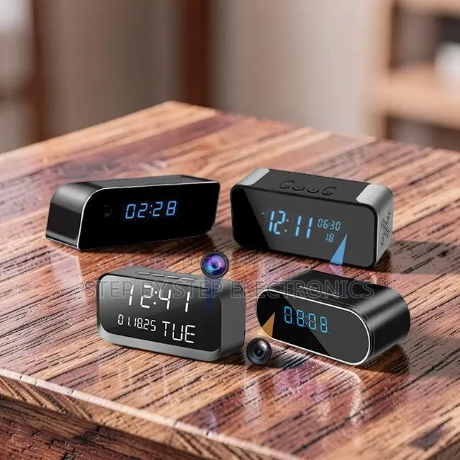 HD Remote Monitor WiFi Alarm Table Clock Hidden Spy Camera