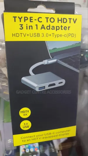 Type-C to HDTV 3 in 1 Adapter, HDTV+USB 3.0+type C